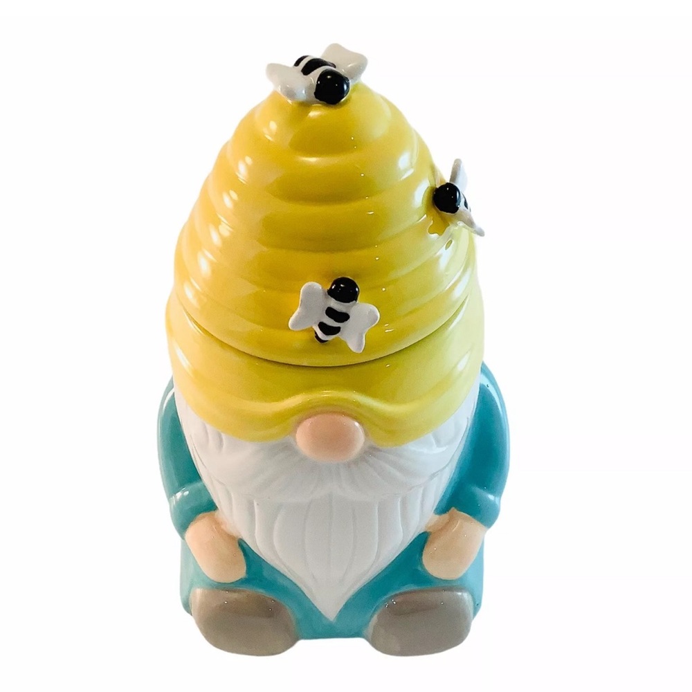 NEW Martha Stewart Beehive Bee Gnome Ceramic Canister Jar Candle 20.5 oz π - Picture 5 of 9